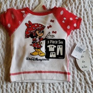 Minnie Mouse Disney 3 ocs Set 0/3 months